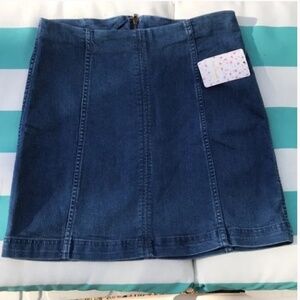 Free People Dark Blue Denim Mini Skirt